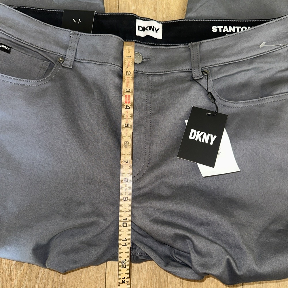 DKNY Mens Size 38x30 Stanton Slim Fit Ultimate Stretch Gray 5 Pockets Pants NEW - Picture 10 of 12